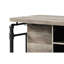 Îlot de cuisine en chêne antique et gris sablé avec 5 tablettes, offrant suffisamment de rangement pour les bouteilles et les verres, table de cuisine à 5 tablettes avec pieds en métal et pieds de table stables, verres de grande capacité