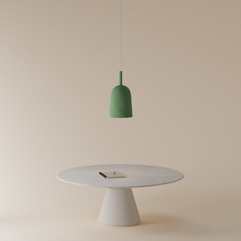 Vessel Pendant Light, Sage, 21" H x 14.5" W x 9" D, White