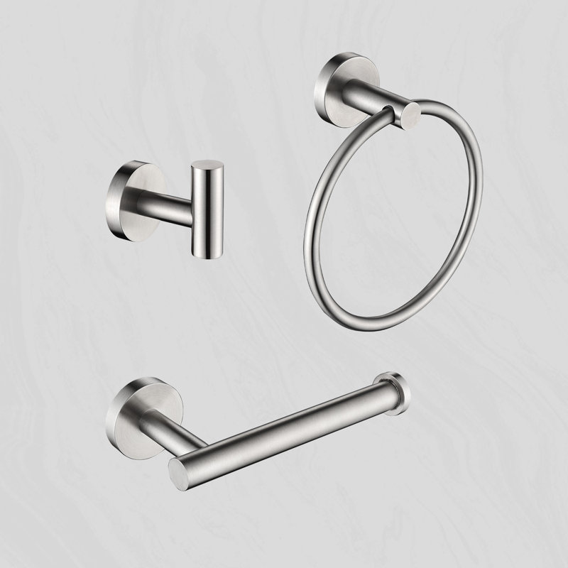 3 - Piece Bathroom Hardware Set, Brushed Nickel