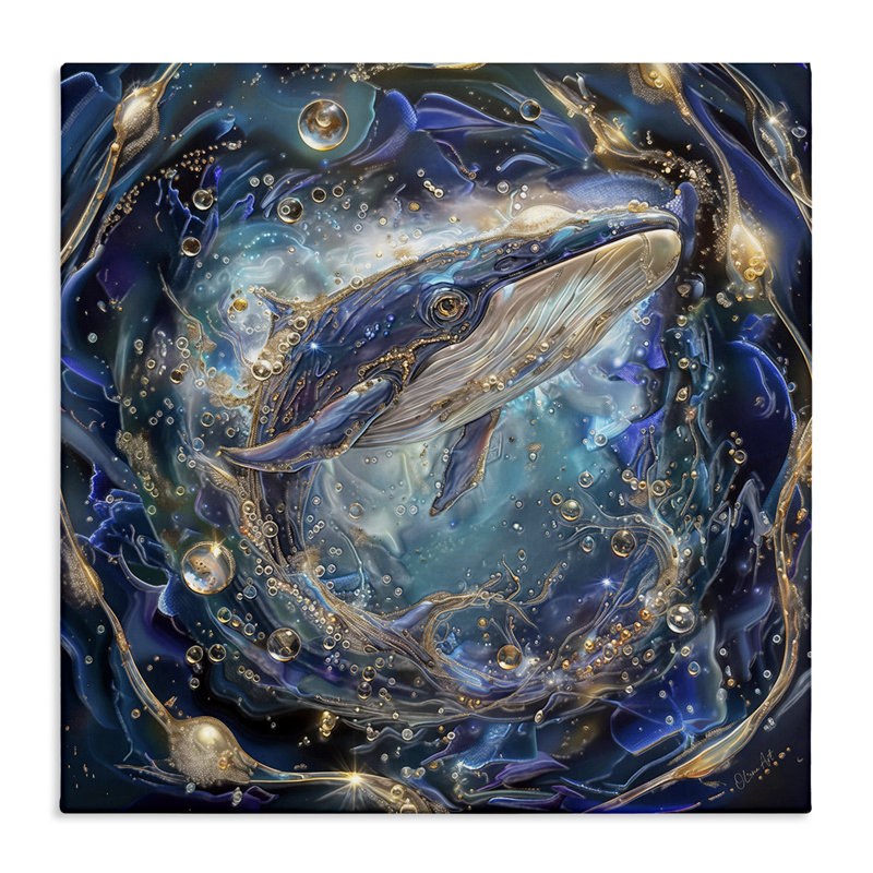 "Echoes of Abyss Whale", art mural par Lena Owens, H 36 po x l 36 po