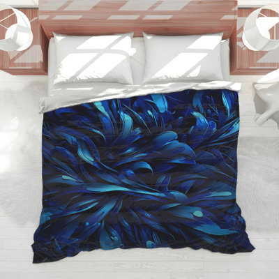 Édredon abstrait à plumes bleues
