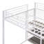 Lit mezzanine avec bureau et tableau blanc, lit mezzanine en métal avec 3 tablettes et échelle-113432675-113432676