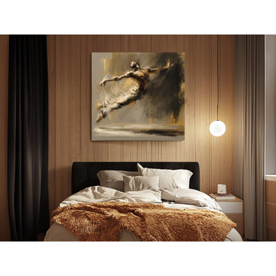 Reproduction d'art moderne sur toile, danseuse et brun, grande figurine décorative pour salon