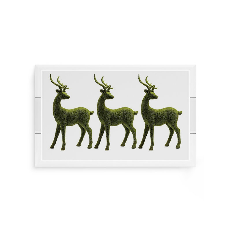 Moss Reindeer Acrylic Rectangle Decorative Tray