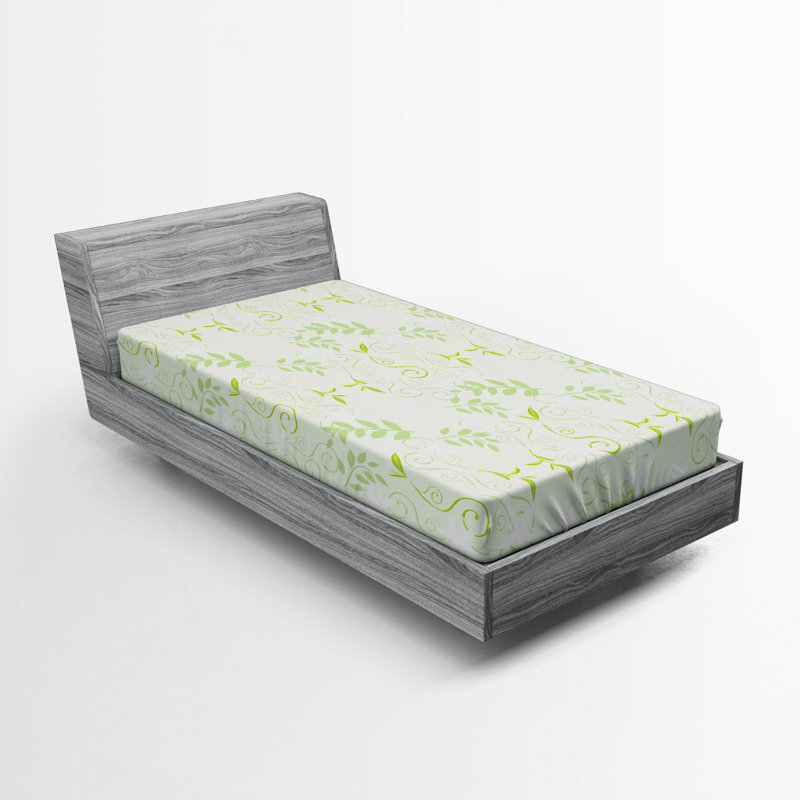 Microfiber Floral Fitted Sheet, Twin Fitted Sheet