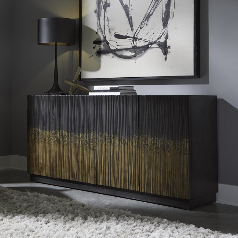  Vitold Accent Cabinet w/ Reeded Doors & Soft Close Hinges, 34"H x 70"W x 18"D