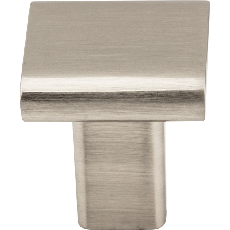 Park 1" Length  Square Knob, Satin Nickel