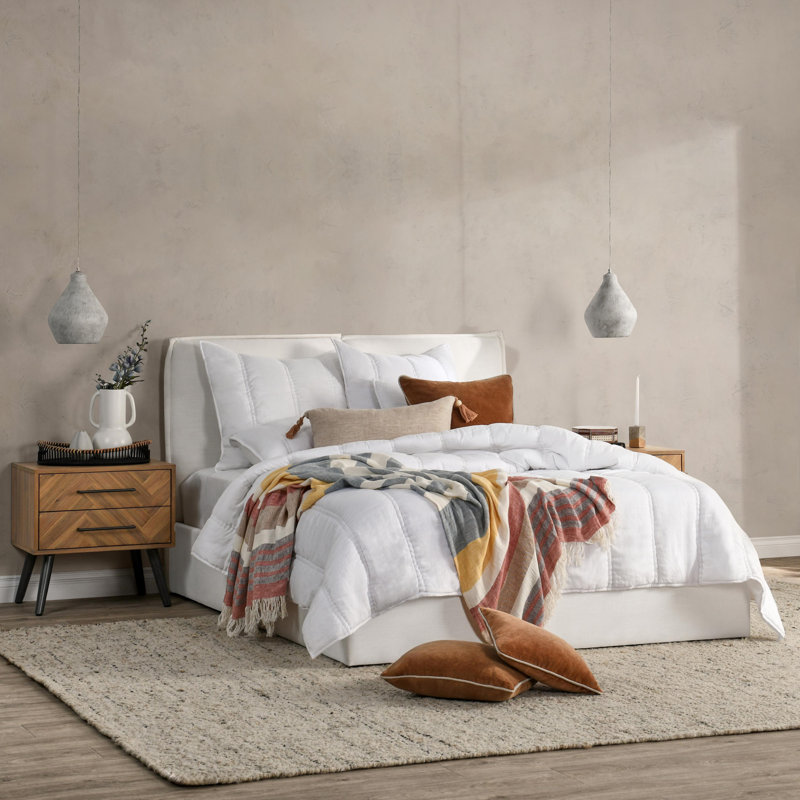 Rowen Sustainable Fabric Quilt, Queen Quilt, Cloud White