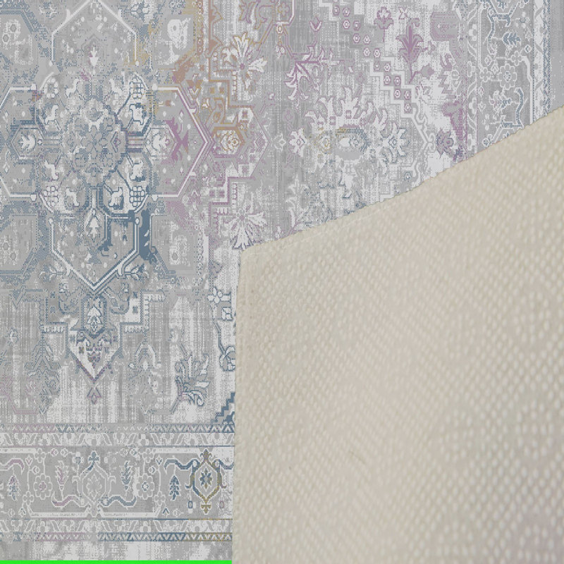 Tapis tissé élégant (3,9 x 4,0 pi), 100% polyester, hauteur des poils: 0,3 po | Antibactérien et antidérapant, impression numérique 3D | Lavable à la machine, parfait pour la décoration intérieure, le salon et la chambre à coucher