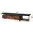 Industrial Style Tv Desk In Walnut And Black With Open Compartments Contemporary Stand Accents For 50-59" Flat Screen Tvs