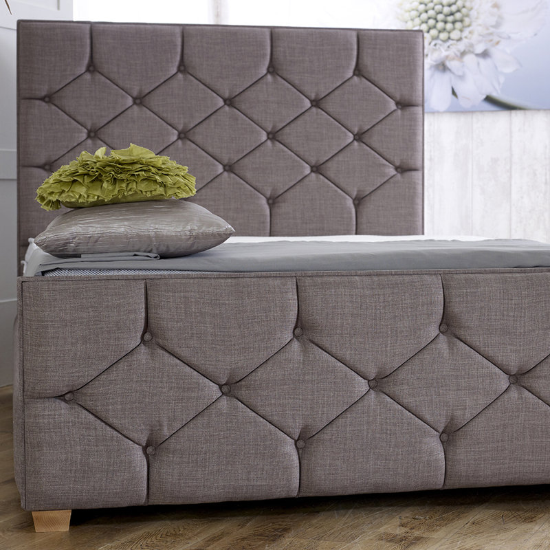 Tallapoosa Upholstered Bed, Double (4'6), Grey Turn