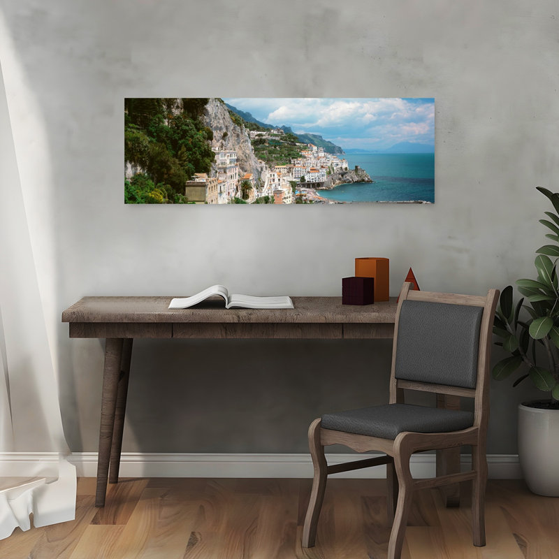 Amalfi, Italie, ville tranquille, architecture abstraite, art mural, H 36 po x l 12 po