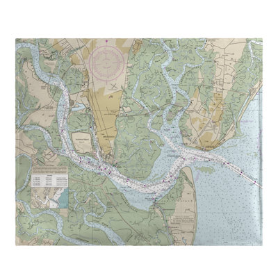 Nautical Map Throw Blanket