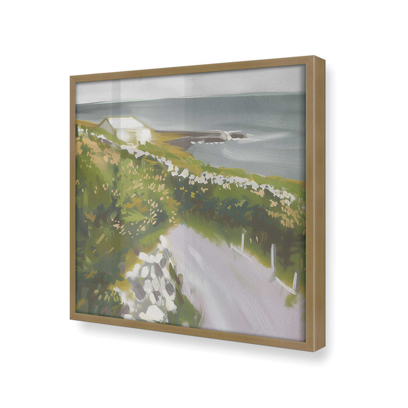 «Floral Coastal Walk I», Or brossé, H 21,75 po x l 21,75 po