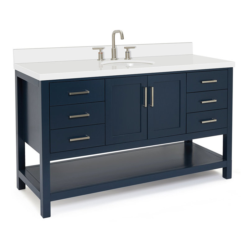 Magnolia Bath Vanity Rectangular Basin S061SWQ, Midnight Blue, Oval