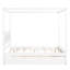 Lit double avec lit gigogne et auvent, option de chambre polyvalente, bois massif, lit gigogne à plateforme, profil extérieur élégant