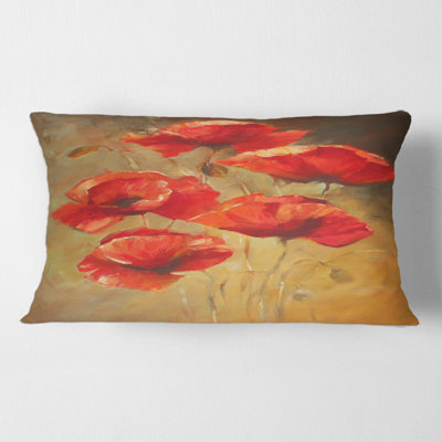 Housse et insert de coussin rectangulaire Blooming Poppies II
