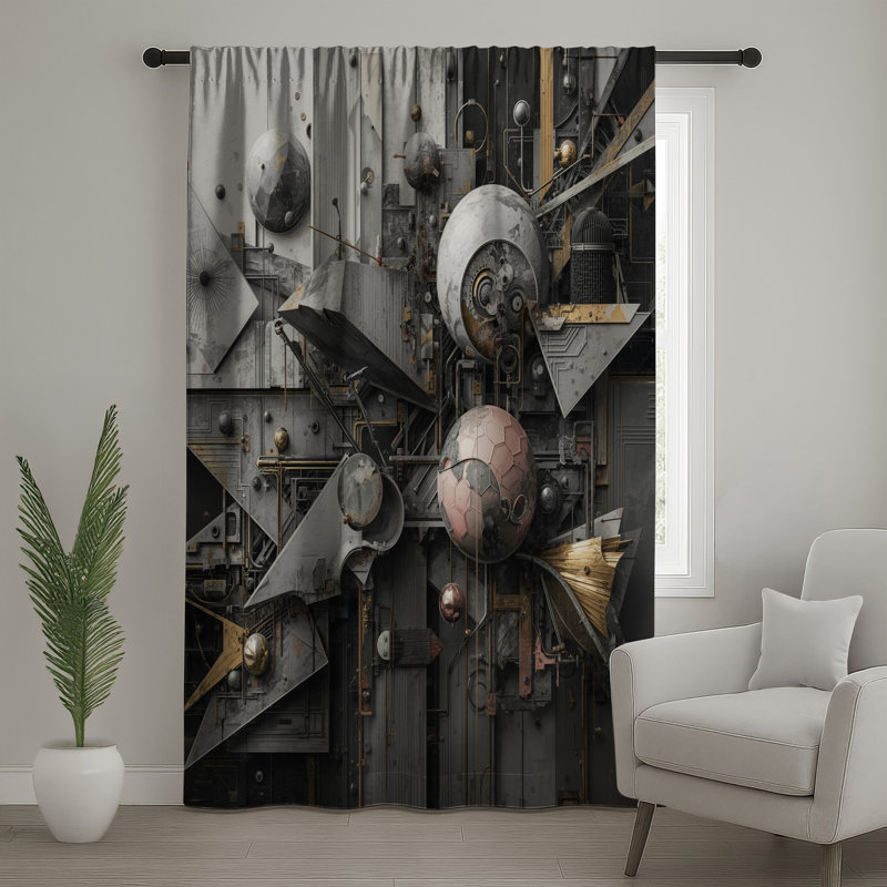 Rideaux de fenêtre Industrial, 50" x 92" - 1 Panel, Sheer