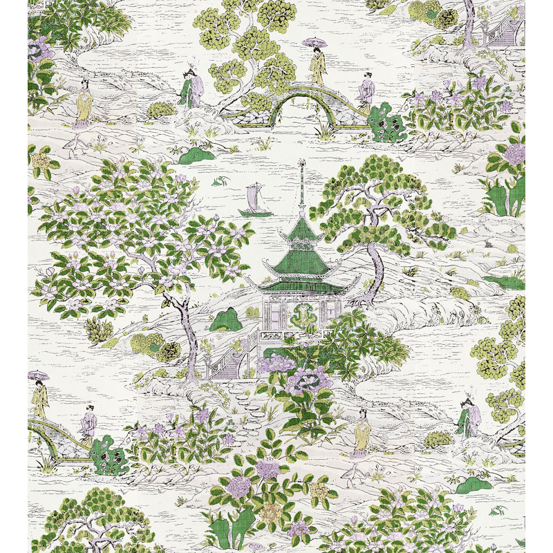 Satomi - Wallcovering, Lavender/Citron