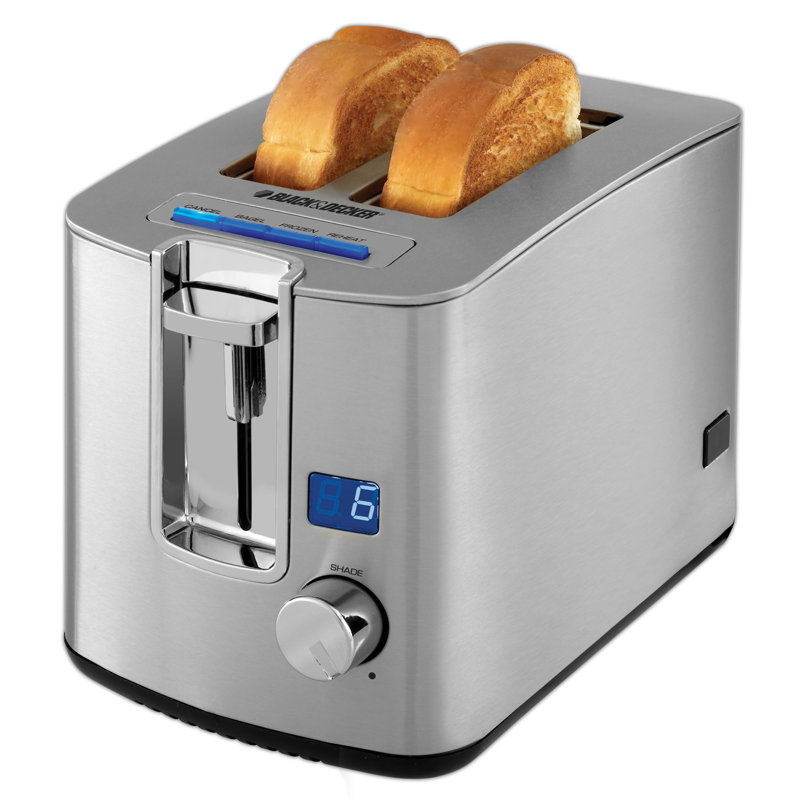 2-Slice Retractable Cord LED Display Toaster