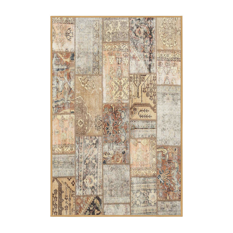 Tapis beige/brun contemporain, Rectangle 4 pi x 6 pi