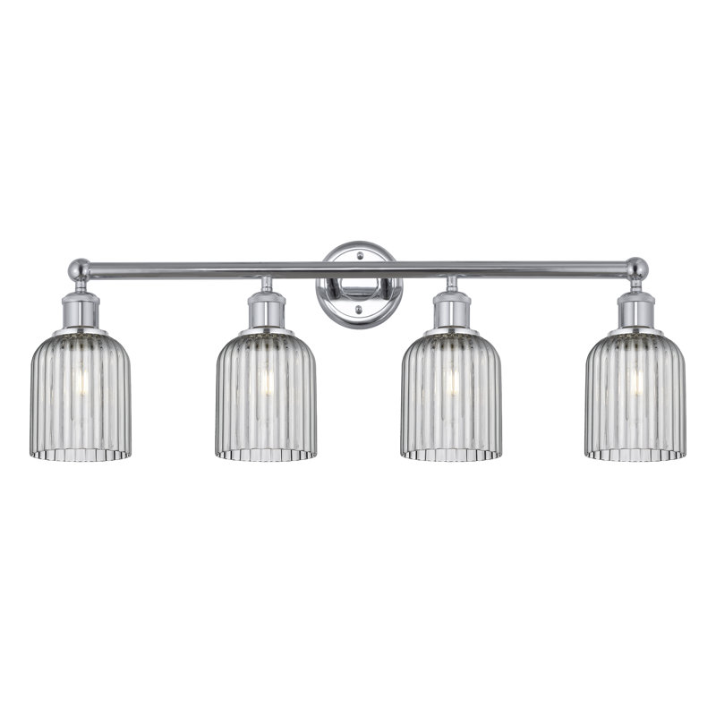 Fiennes 4 - Light Dimmable Vanity Light, Polished Chrome, Smoke Gray
