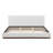 White Fabric Upholstered Bed With Solid Wood Base Frame-621010274