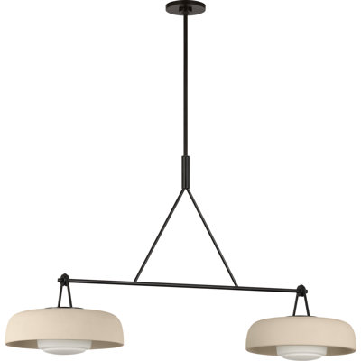 Richard June Liora 47" Transitional Dimmable Dining Room 2-Light Chandelier In Aged Iron