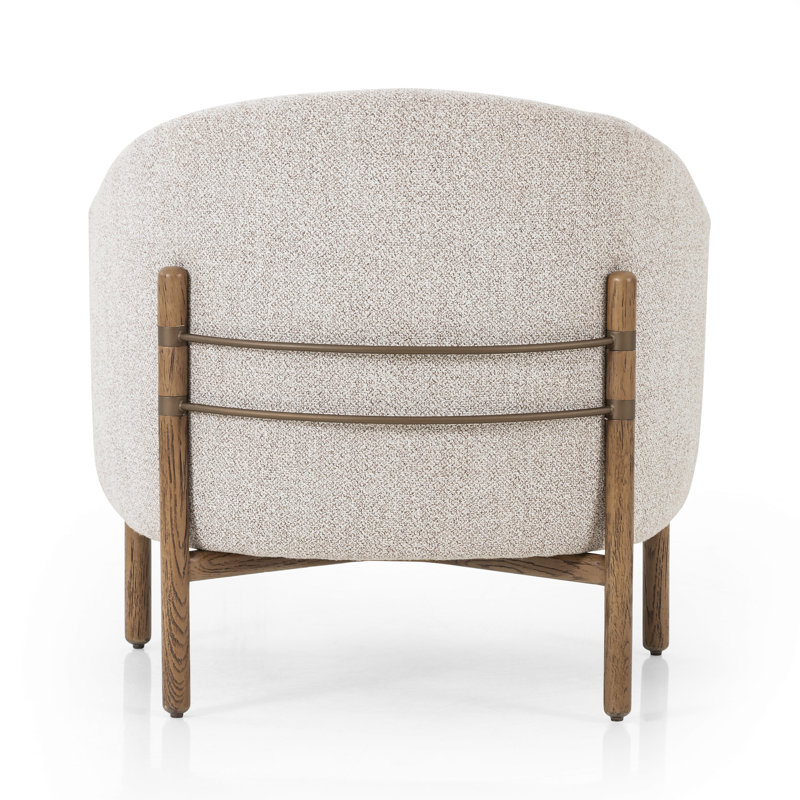 Enfield Barrel Chair Chair with Ottoman, Astor Stone Polyester