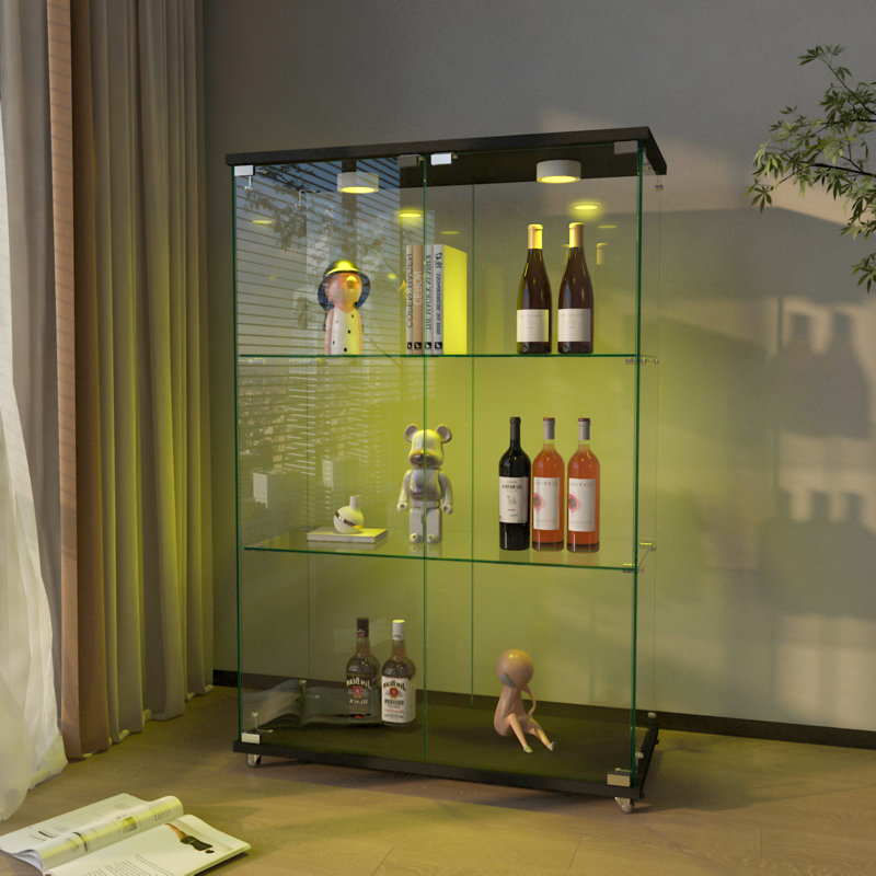 Vitrine moderne en verre avec lumières DEL