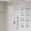 Système de douche à pluie avec douchette à main et ensemble de quincaillerie de salle de bain 4 pièces, tête de 10 po-138105481