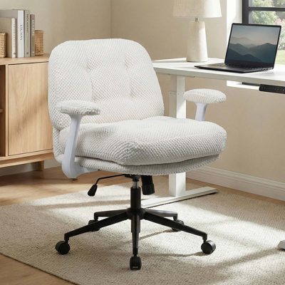 Chaise de bureau en chenille de qualité supérieure avec dossier réglable, roulettes pivotantes et accoudoir réglable Premium