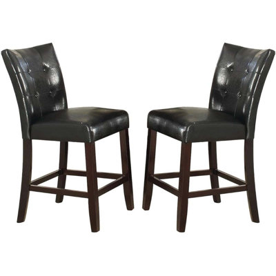 Ensemble de 2 chaises hautes capitonnées modernes en similicuir