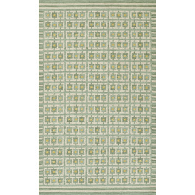 Tapis géométrique en laine et en coton tissé à la main Freya