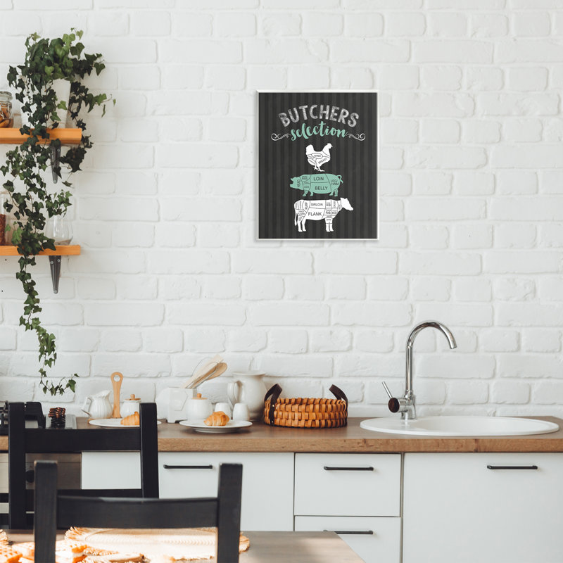 Plaque murale noire et verte Butchers