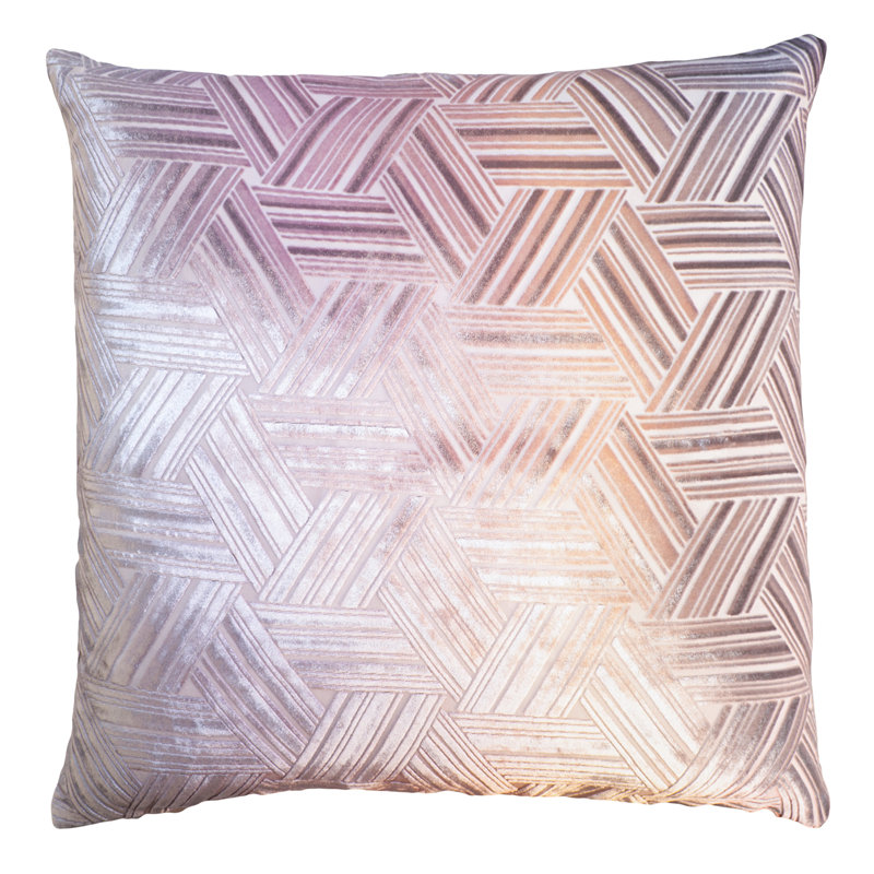 Entwined Square Velvet Pillow Cover & Insert, Opal, 20" x 20"
