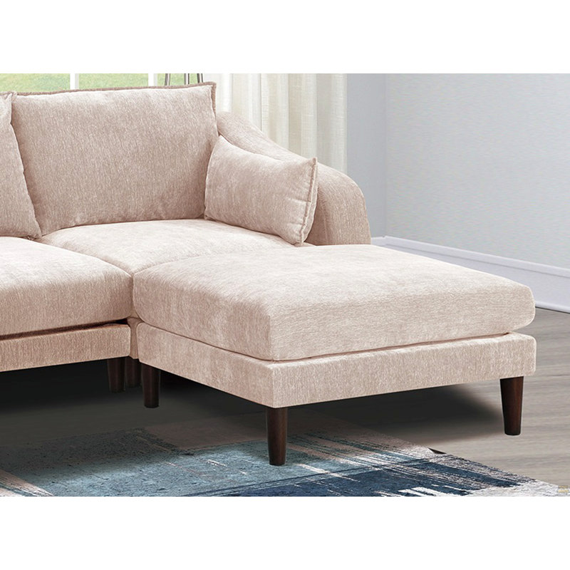 Moderne magnifique ensemble modulaire de 6 pièces modulaires avec accoudoirs et fauteuil avec repose-pieds et canapé en U