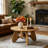 31.5" Circle Coffee Table for Living Room, 2-Tier Wood Accent Center Table with Open Storage-419119758