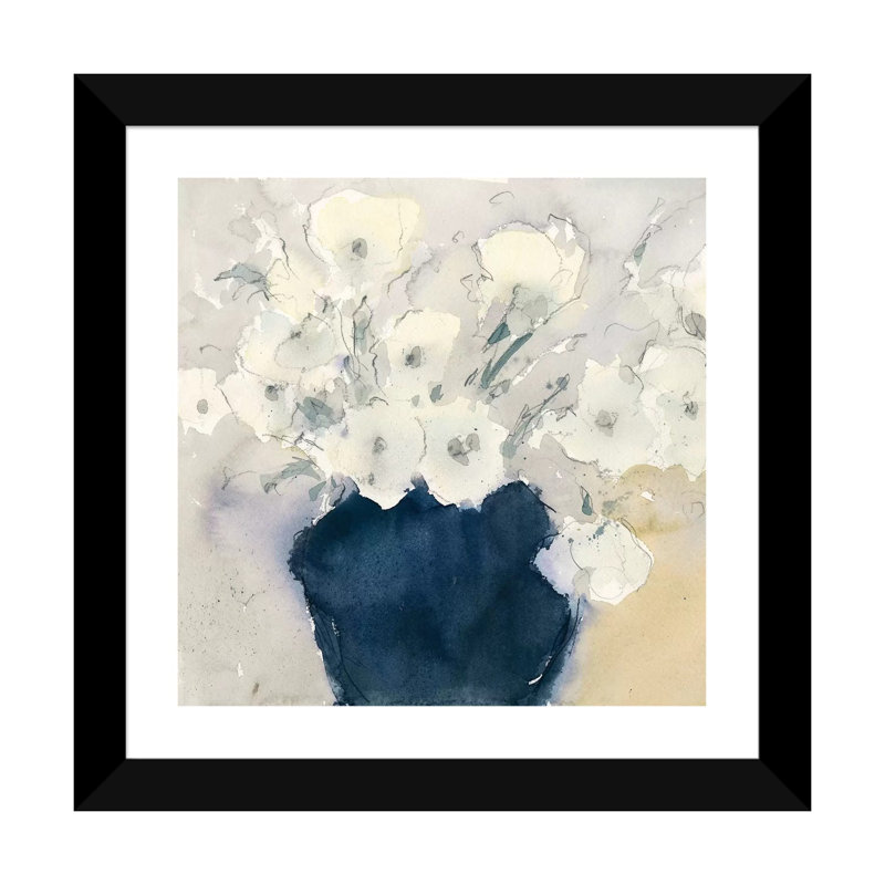 «Bouquet», reproduction d'art encadrée, H 24 po x l 24 po x p 1 po, Papier noir