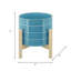 Glossy Ceramic Outdoor Planter on Stand for Indoor Home Decor - Modern Contemporary Flower Pot for Living Room or Patio - Sky Blue-1188667236-1188667232