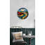 Horloge murale abstraite paysage abstrait en verre trempé, décor coloré Art moderne - horloge circulaire coucher de soleil vibrant, cadeau de maison unique-877602129-877602130