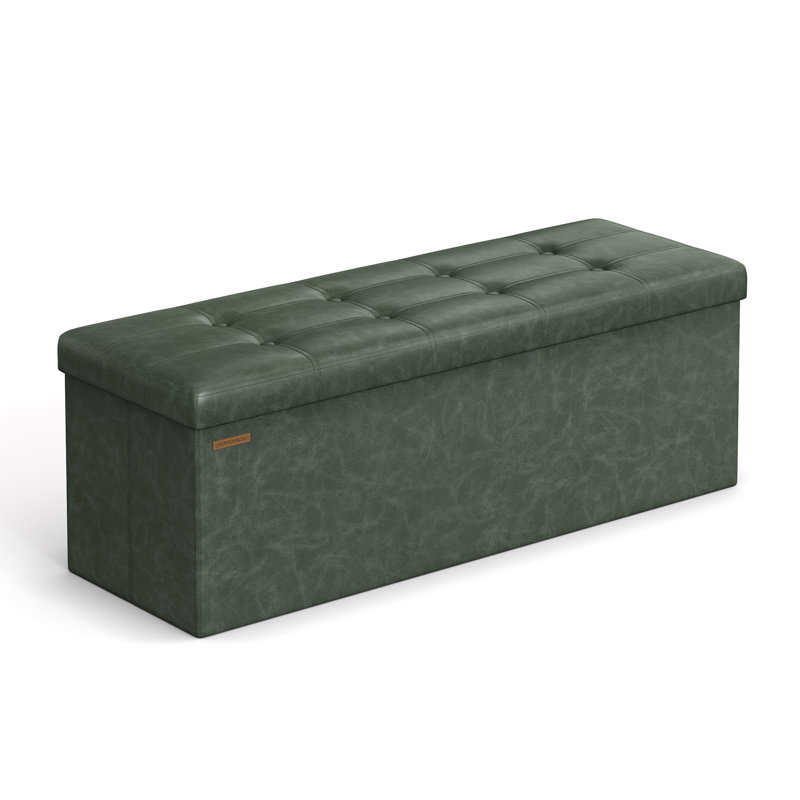 Storage Ottoman Bench, Forest Green