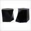 ENSEMBLE DE TABLE À CAFÉ MODERNE MGO avec plateaux Pentagon et Hexagon uniques, finition noire audacieuse et conception stable-412076595
