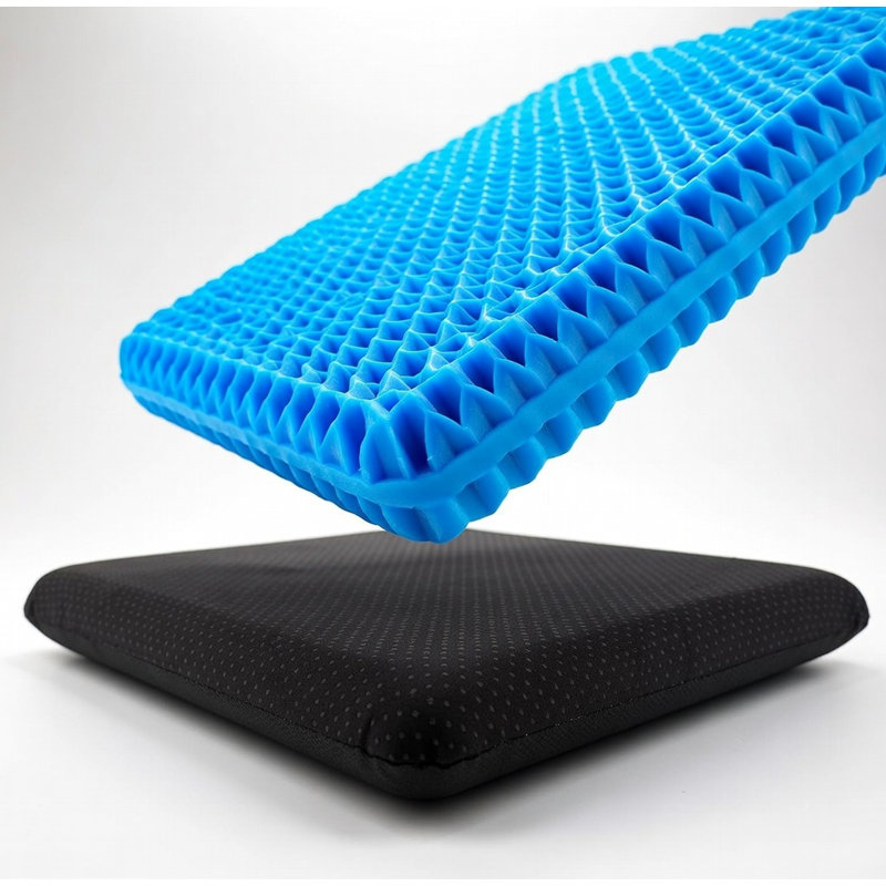 Extra Large Thickened Honeycomb Gel Seat Cushion with Non-Slip Cover - 18.9" x 17.7"