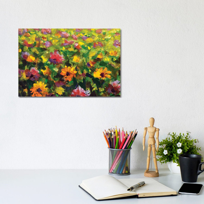 Flower Meadow by Valery Rybakow - Painting on Canvas, Wrapped Canvas, 20.32 cm H x 30.48 cm W