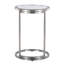 Table de bout moderne en acier inoxydable avec plateau en verre transparent par LumiSource