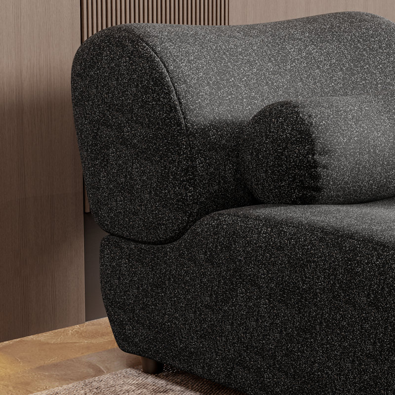 Modular Sofa With Moveable Headrests, Black