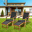 Chaise longue simple en acacia Artie-138781065