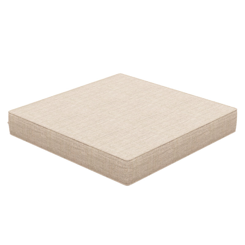 Sunbrella® Outdoor Ottoman Seat Cushion, Canvas Flax, 24" W x 24" D