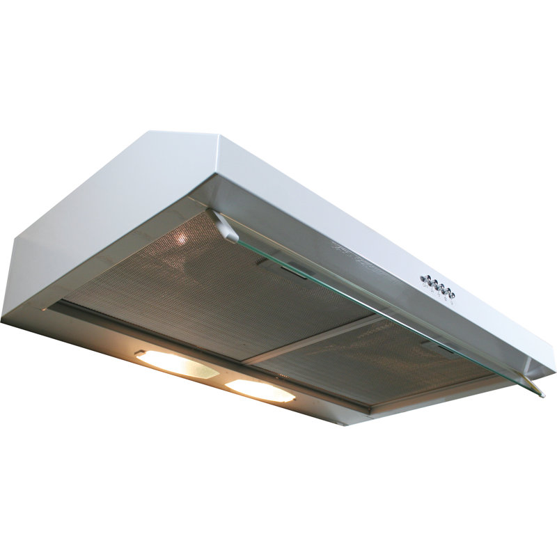 Yosemite Home Decor 30" Stainless Steel 300 CFM Ducted (Vented) Under Cabinet Range Hood with Mesh Filter, White